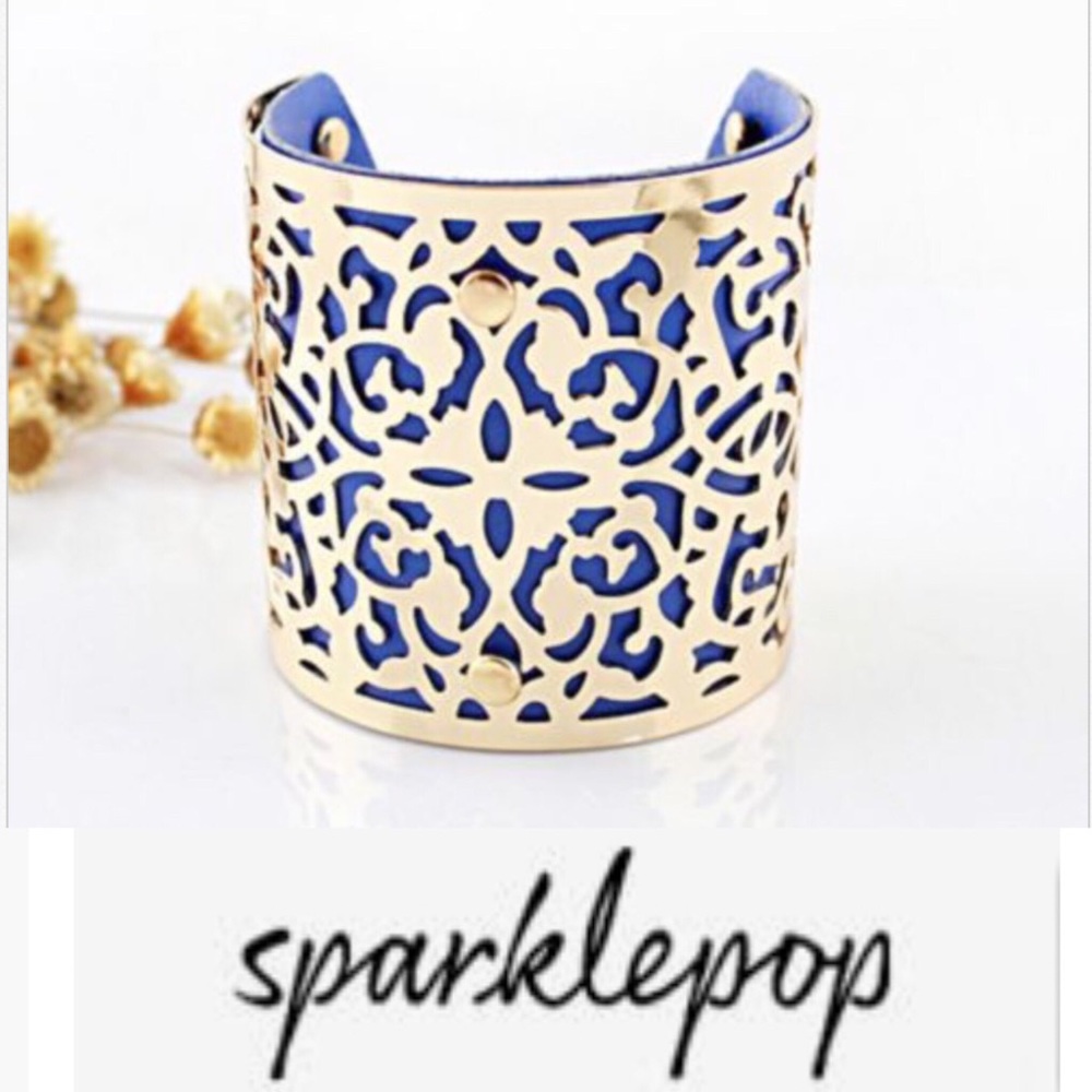 NIP SPARKLEPOP LA Boheme Gold Cutout Cuff Bracelet